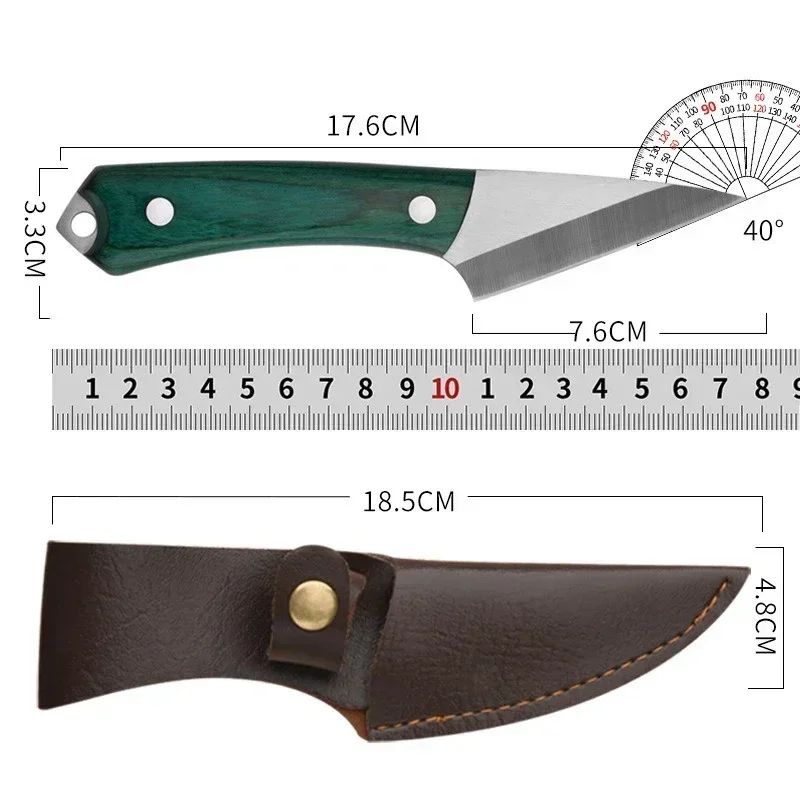 Stainless Steel Grafting Knife With Sheath Gardening Professional Wooden Handle Grafting Tools Multifunctional Bonsai Knife - view 5
