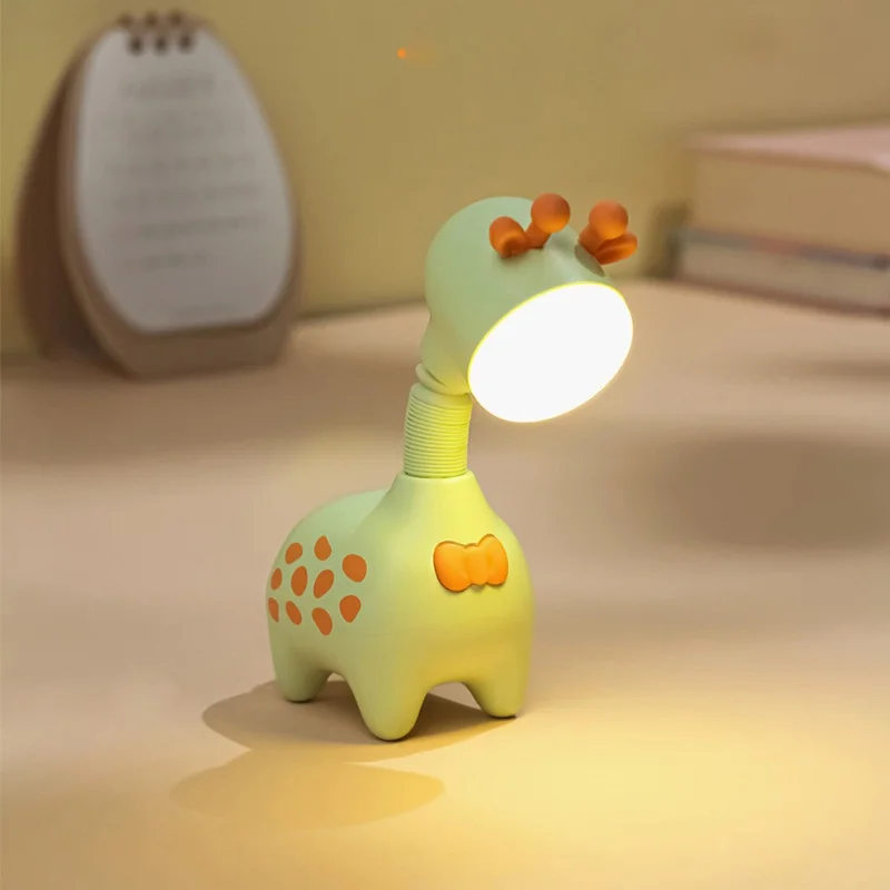 Interesting Giraffe Creative LED Eye Protection Night Light Retractable Curved Desktop Bedside Small Ornaments Reading Book Lamp