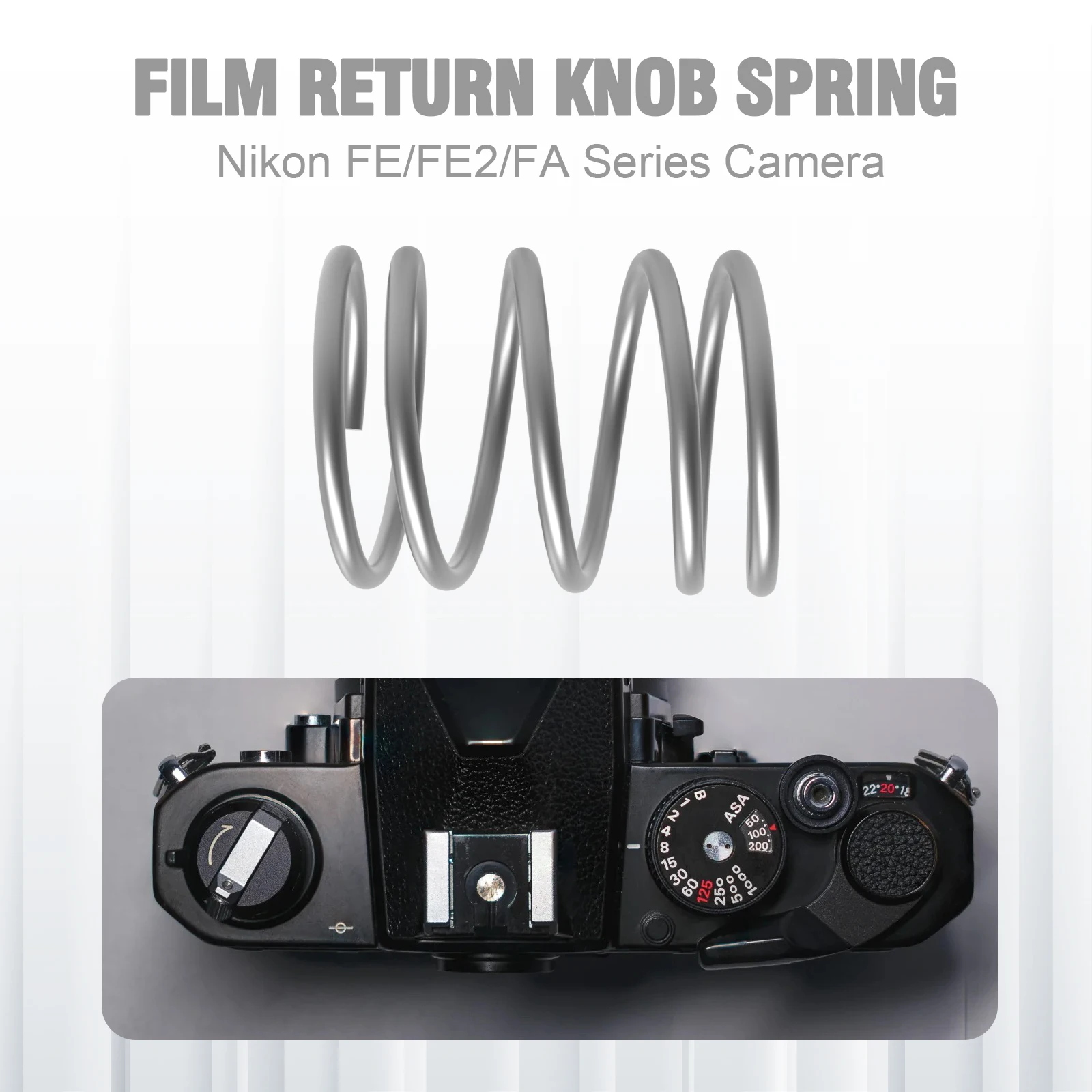

Film Rewind Return Knob 0.3*0.45mm Spring Repair Part Assembly for Nikon FE FE2 FA Camera Photograph Accessories