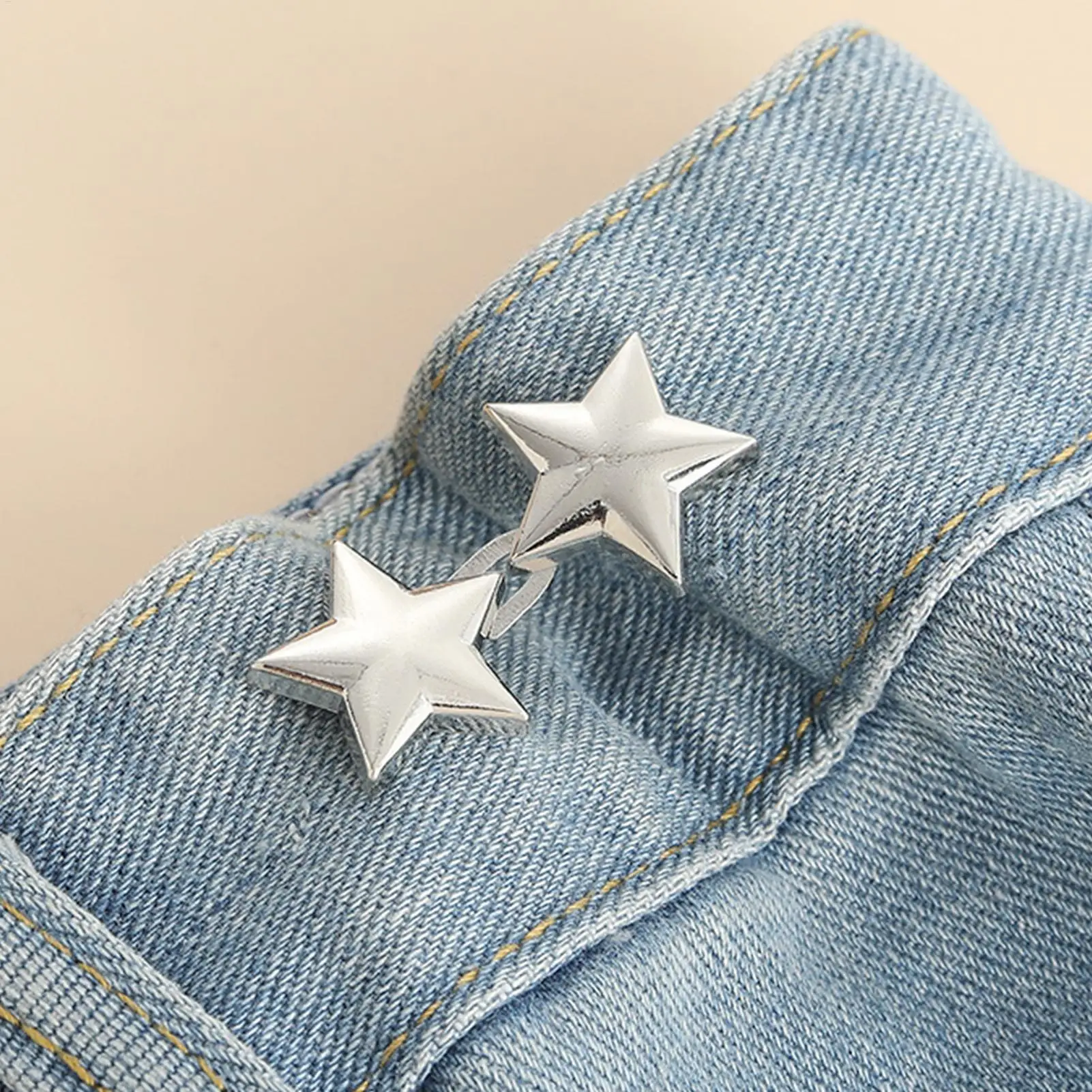 10er-Set sternförmiger Taillenformer, kein Nähen erforderlich, abnehmbarer Knopf für Jeans, Hosen, Bund, sofortige Anpassung, Slim Fit – Detail 10