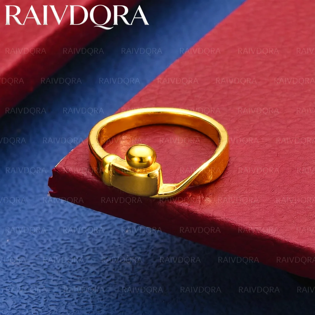18K Gold Plated Bead Rings For Men and Women Fashion Jewelry Wedding Engagement Band Charms Accessories