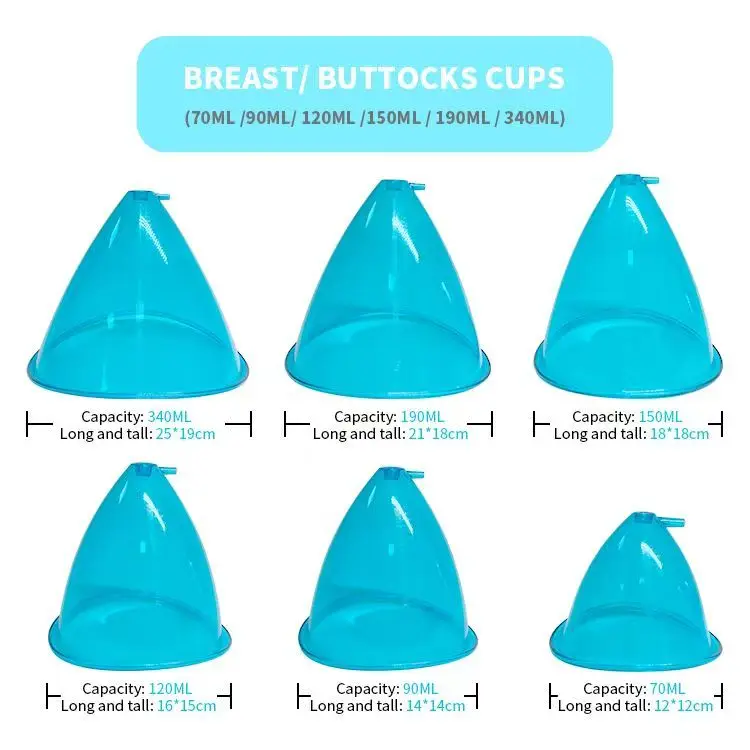 1 Pair PC Chinese Cupping Therapy Cups Vacuum Therapy Suction Cup Hip Buttocks Lifting for Vacuum Therapy Massage Tool for Women
