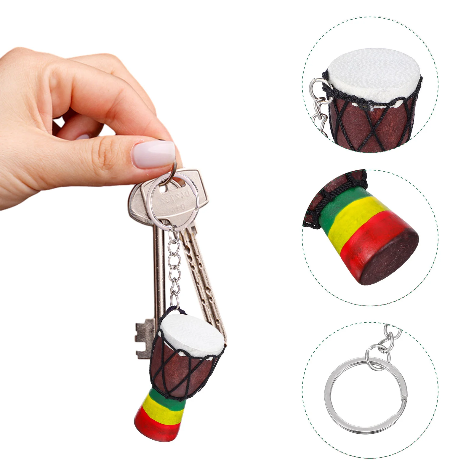 Lovely Key Chain Pendant Djembe Keychain Tambourine Handbag Hanging Decor Drum Charm