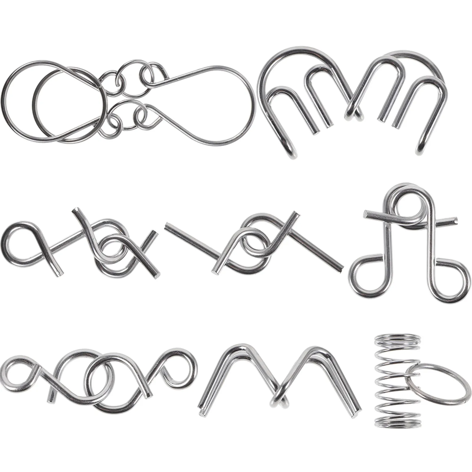 

8Pcs Interactive Metal Puzzle Brain Teasers for Seniors Adults Patients Dementia Alzheimer's Therapy Sensory Play Fine Motor