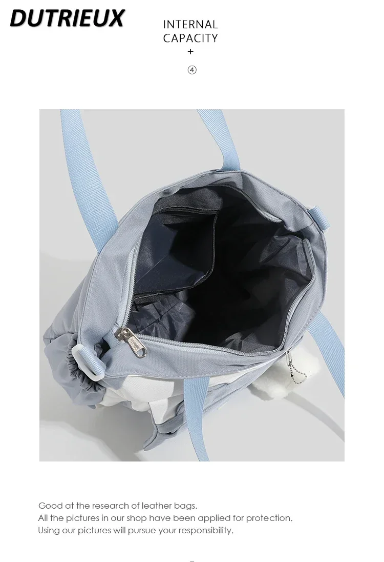 2024 New Canvas Bag Female Fashion Sweet Cute Large Capacity Casual Schoolbag for Student Spring Summer Women's Handbags