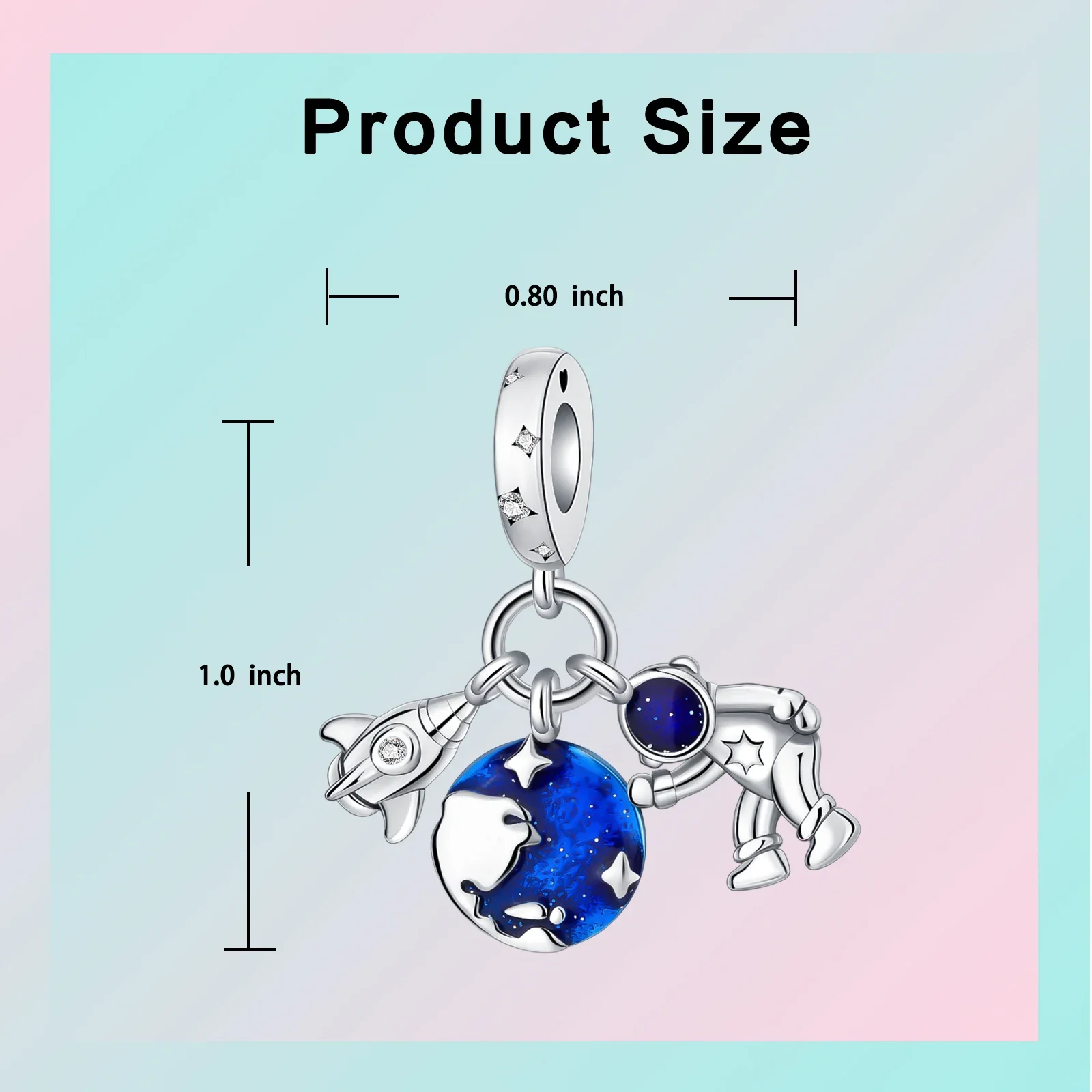 925 Sterling Silver Boutique Rocket Astronaut Charms Fit Original Pandora Bracelet Charm Beads Necklace Diy Women Jewelry