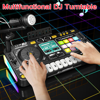 Kid DJ Mixer with Microphone Multifunctional Electronic Piano Keyboard Bluetooth DJ Turntable Controller Kid Musical Instrument