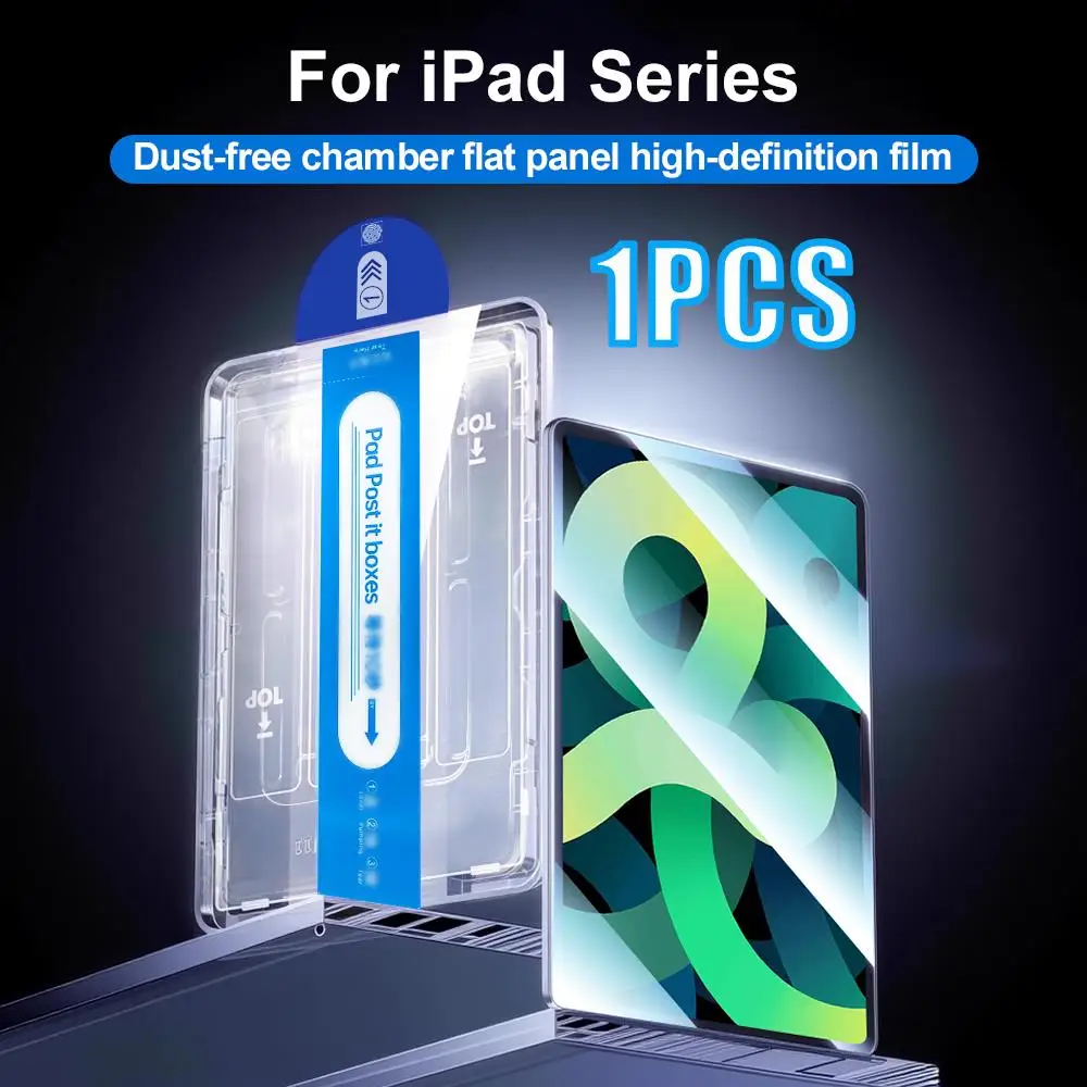 Dust-Free Chamber HD Tempered Glass Film for Apple iPad Air 3 11 13 Mini 6 5 Pro 13 2024 Air 13 2025 One-Touch Installation