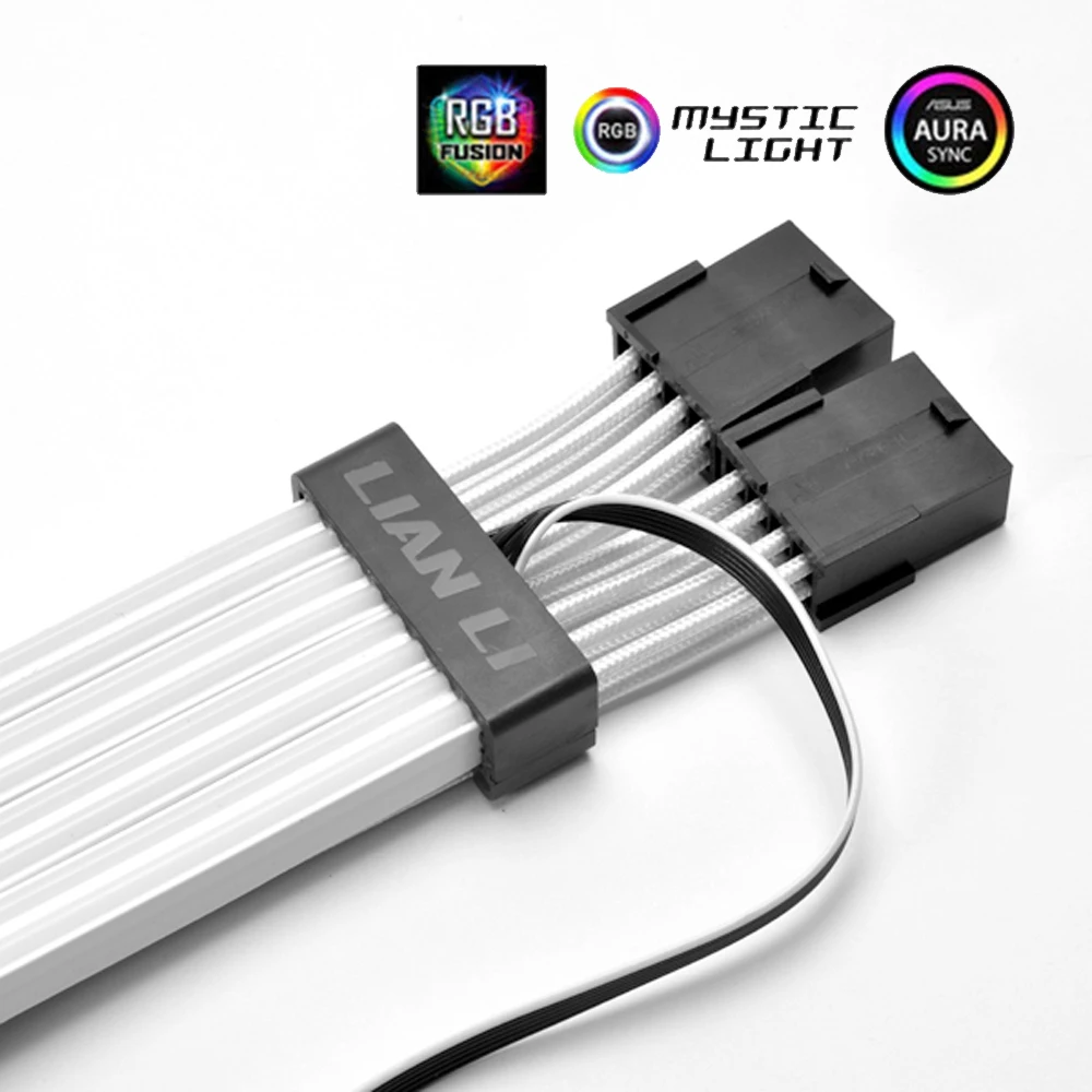 LIAN LI Strimer Plus RGB PSU Extension Cable Rainbow Noen Power