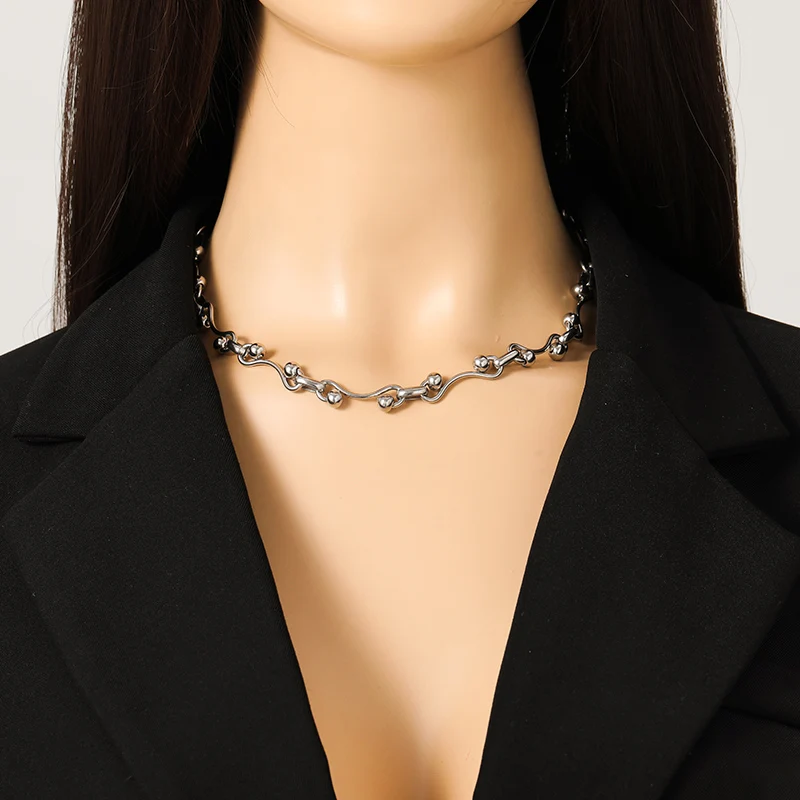 EILIECK 316L Edelstahl Metall Silberfarben Perlenkette Armband-Set für Damen Modischer Wasserdichter Schmuck Damengeschenk – Detail 8