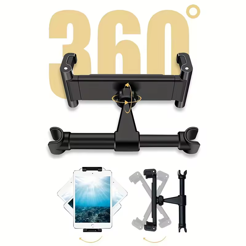 Universal Car Tablet Holder Back Seat Headrest Mount For iPad Air Mini Pro 4-13 Inch 360 Rotation Rear Pillow Phone Clamp Stand - Image 4