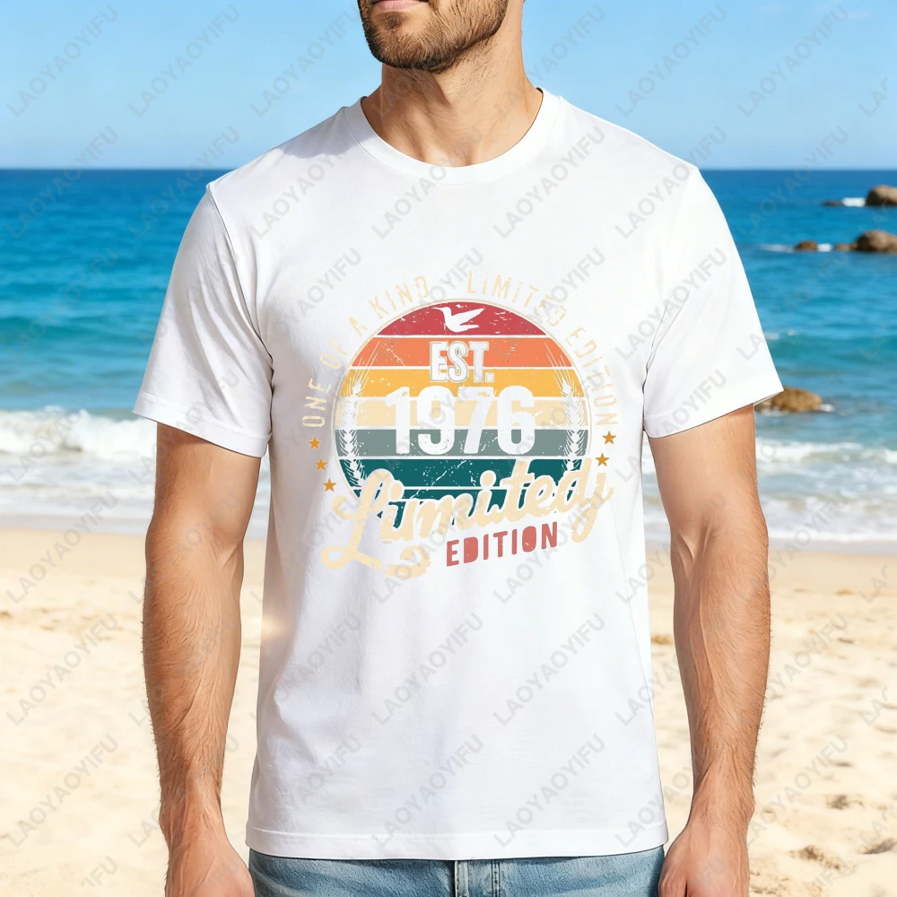 Vintage 1976 Limited Edition One Of A Kind Design Unisex Cotton T-Shirt Summer Beach Casual Wear Men Women Fashion Top