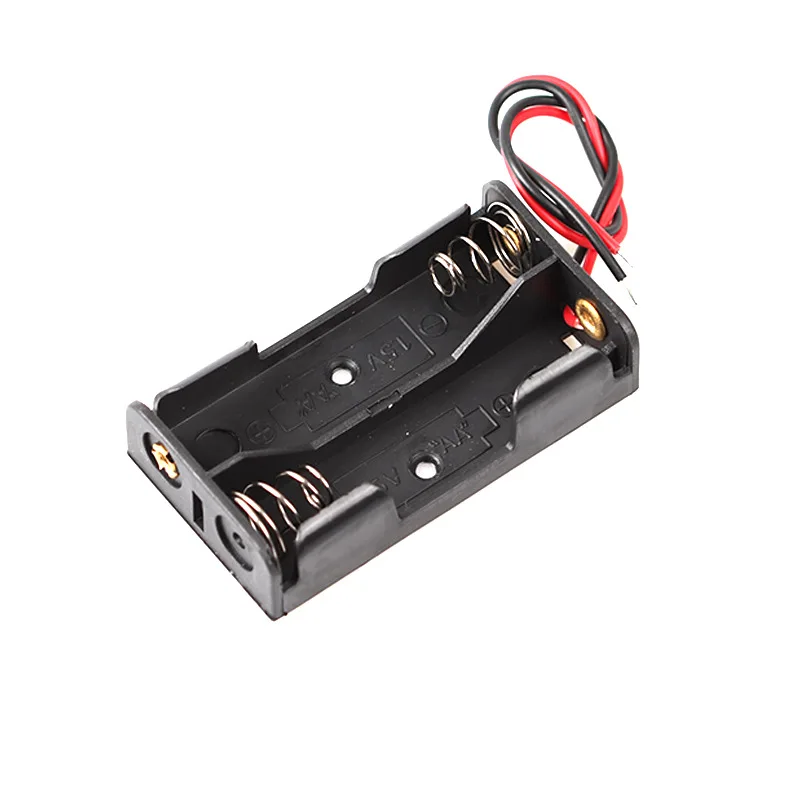 10Pcs AA/No.5 Battery Storage Box Holder With Black Red Connect Wires  Battery Series Compartment Cover DIY Toy