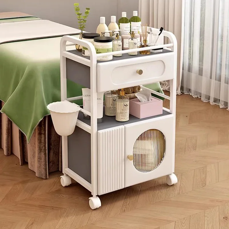 Trolley Ear Picking Pattern Embroidery Nail Art Beauty Equipment Cart Beauty Salon Specific Small Cart Salon Furniture