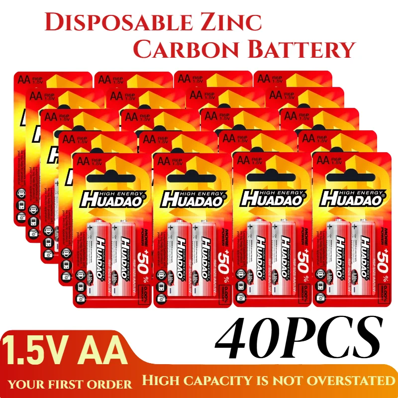

40PCS High capacity AA Disposable Dry Battery AA 1.5V Battery for camera calculator alarm clock mouse remote control Toys