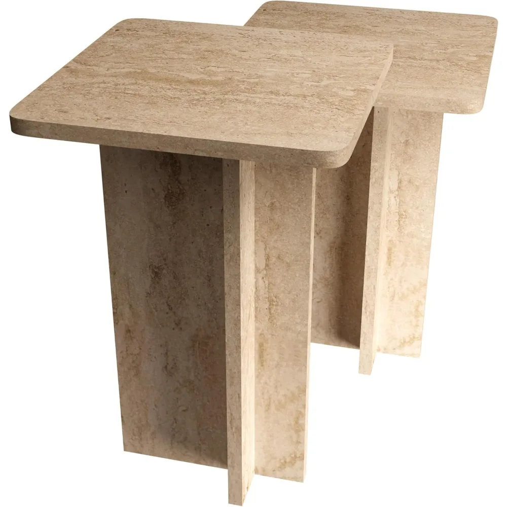 

Efect Square Nesting Table Set of 2 Modern Coffee Small Side End for Living Room