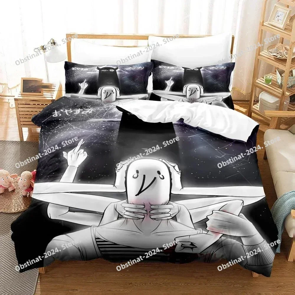 Goodnight Punpun Oyasumi Bedding Set Printed single Comforter Quilt Bed Cover Duvet Cover Pillow Case 3 Pieces Kids Adult Size