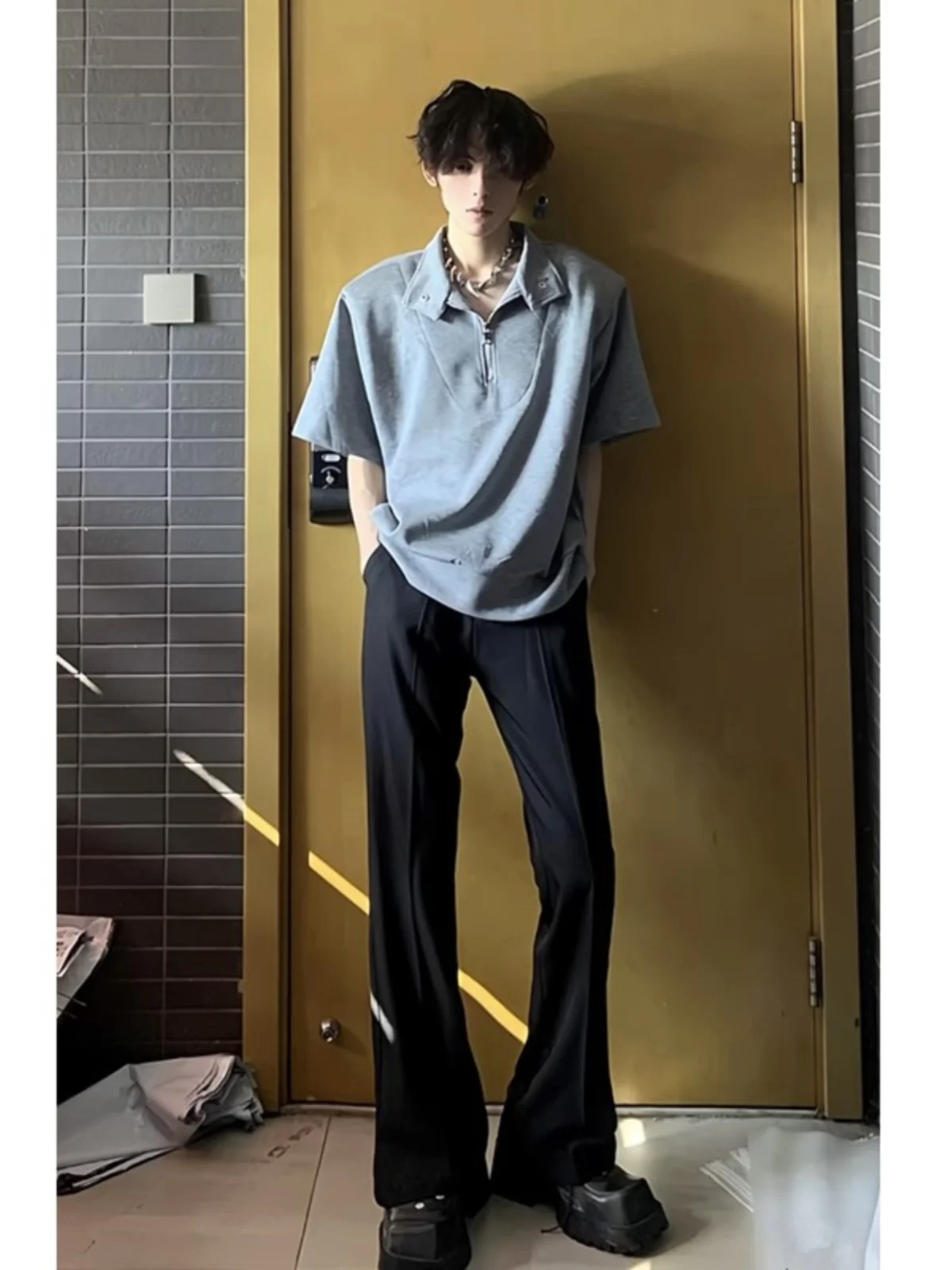 

Cleanfit Thin Ice Silk Men's Summer American Vibe Straight Leg Casual Suit Pants Drapey Lightweight Classic Straight Fit