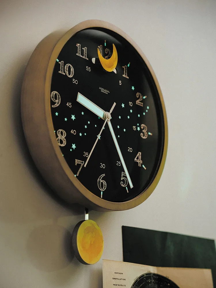 

Modern simple children's creative swing clock living room bedroom silent wall-mounted luminous clock