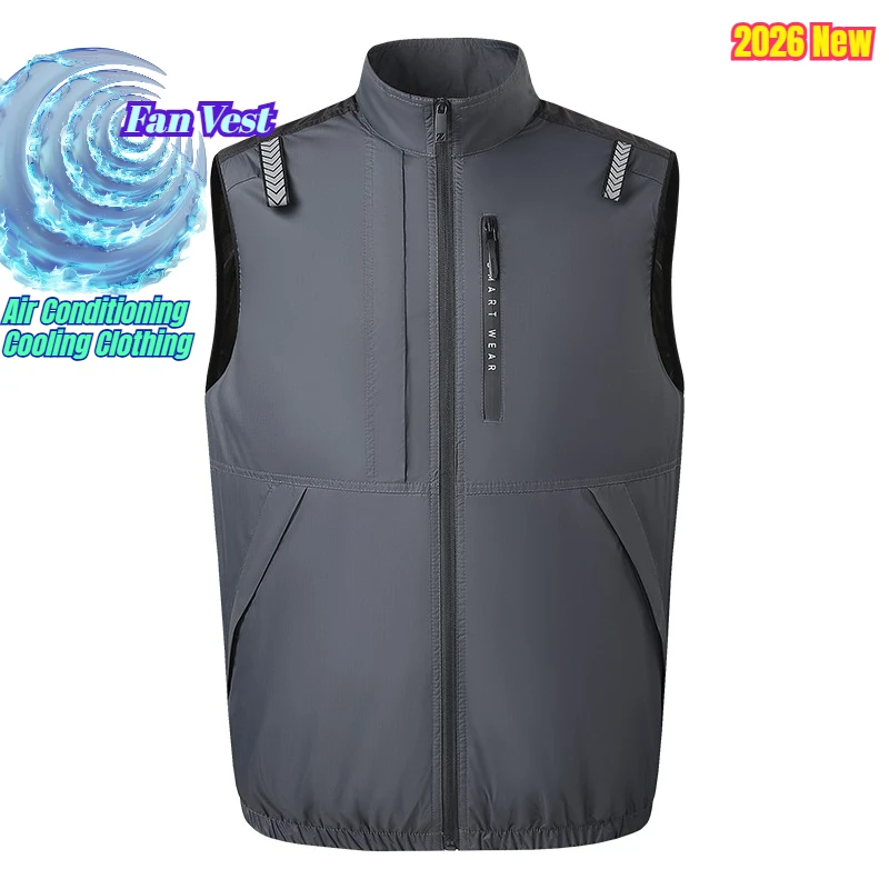 

Cooling Fan Vest Men Air Conditioner Refrigeration Coat Wearable Cool Fan for High Temperature Work Fishing Sleeveless Jacket
