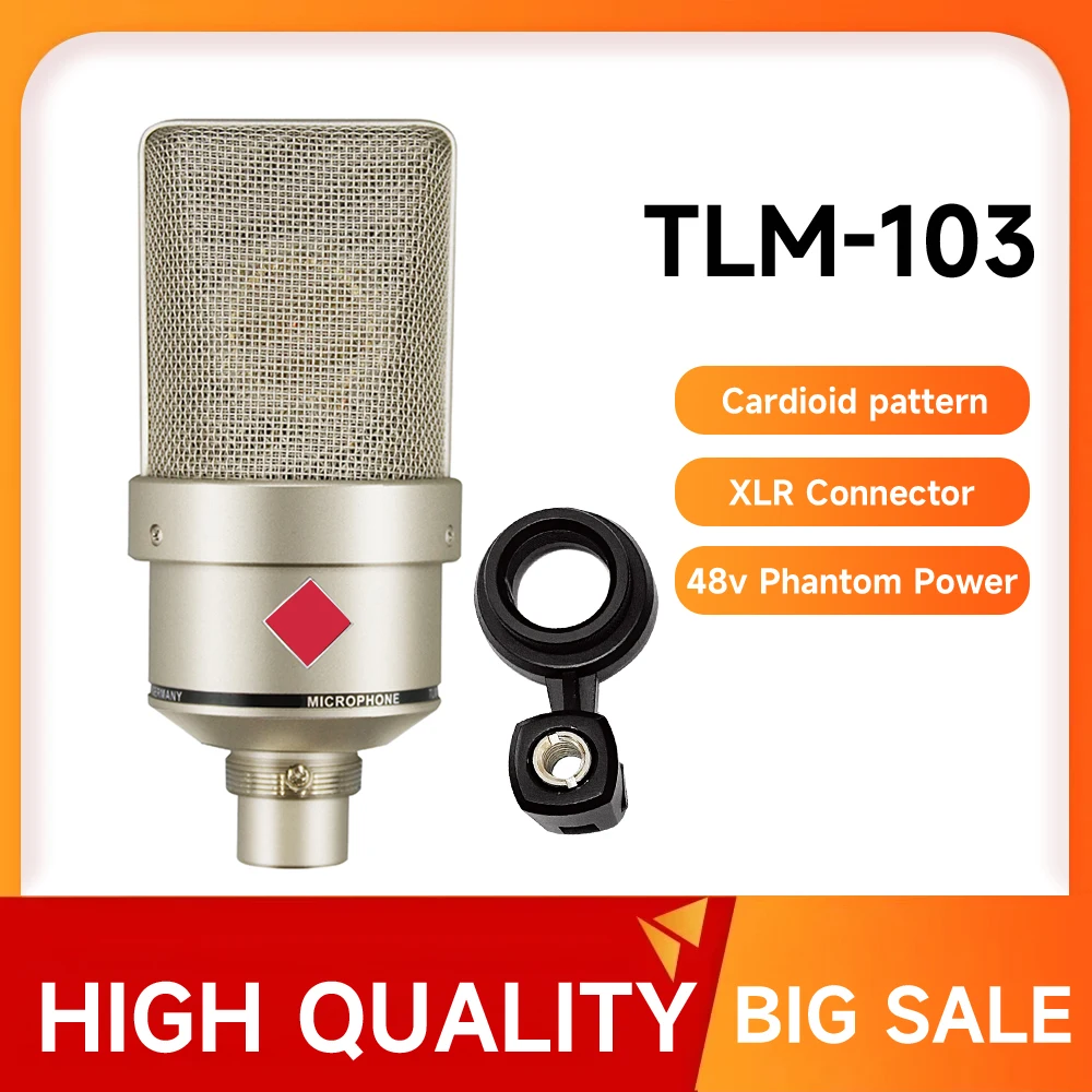 TLM 103 High-Quality Large-Diaphragm Condenser Microphone for Studio Vocals and Instruments with Cardioid Pattern