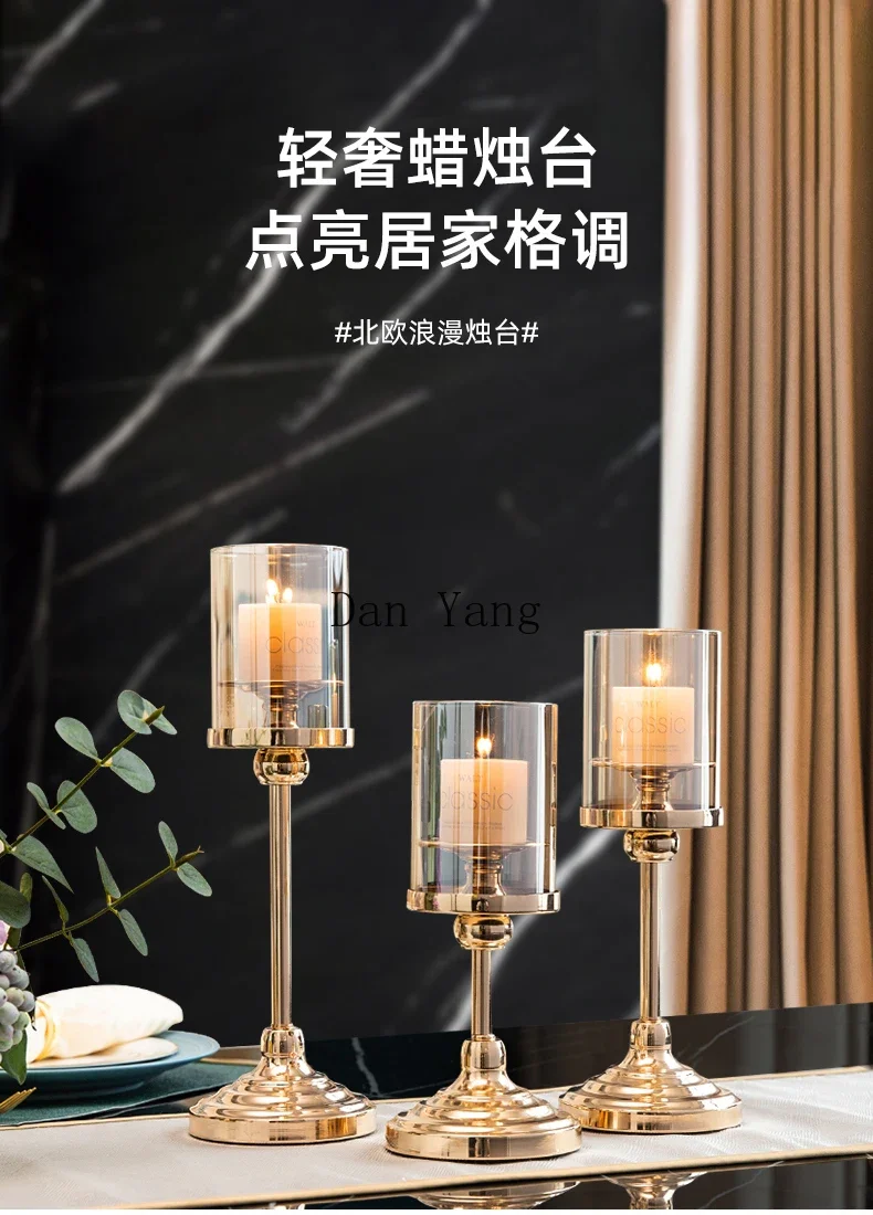 YJ candlestick ornament light luxury high-end dining table side cabinet home soft decoration modern living room wine cabinethigh