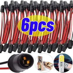 T10 W5W Car Wedge Light Bulb Socket Connector Holder Extension LED Lamp Bulb Base Holder Replacement Car Parts 6/1pcs
