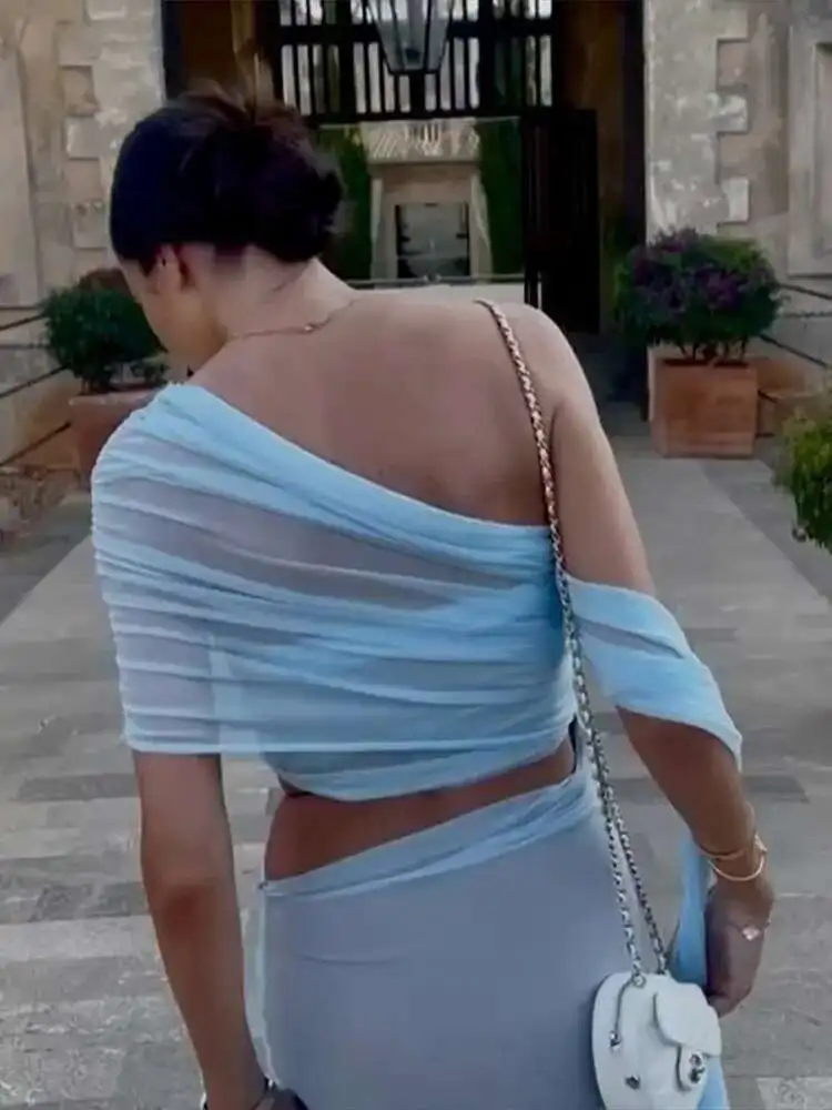 メッシュスキューカラーカットアウトドレス女性背中の開いた Babyoung ノースリーブロングドレスシックなホリデーパーティー夏 A-E 女性ローブ