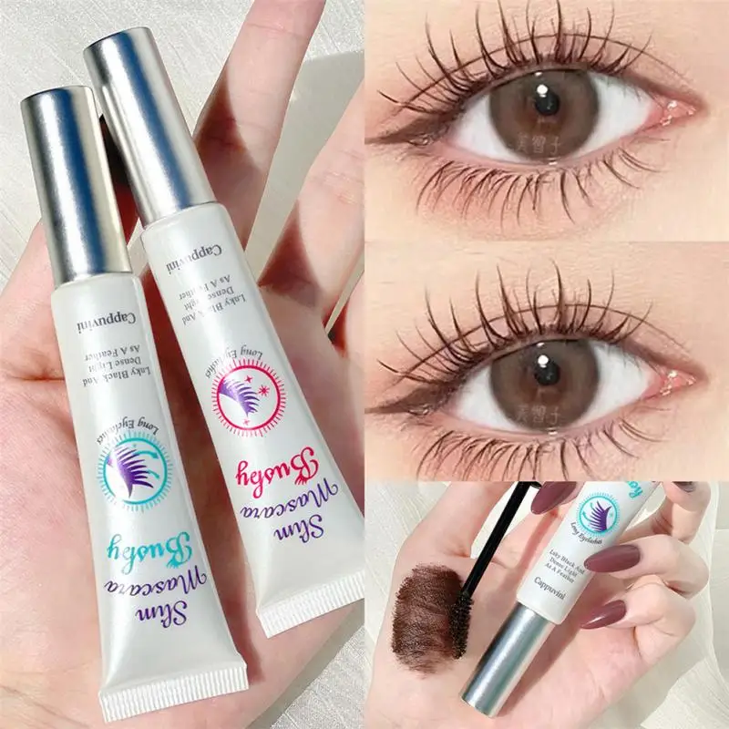 Silk Fiber Black Brown Mascara Makeup Waterproof Long Lasting Eyelashes Lengthening 3D Mascara Natural Curl Mascara Makeup