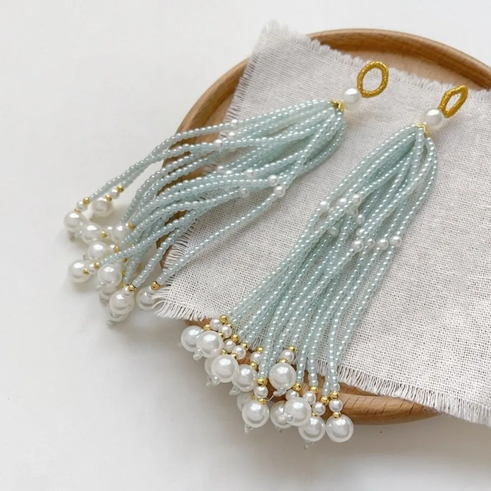 2pcs Ancient-style Tassels Beaded Keychain Multi-color Bag Hanging Rope Backpack Charm DIY Jewelry Accessory Handmade