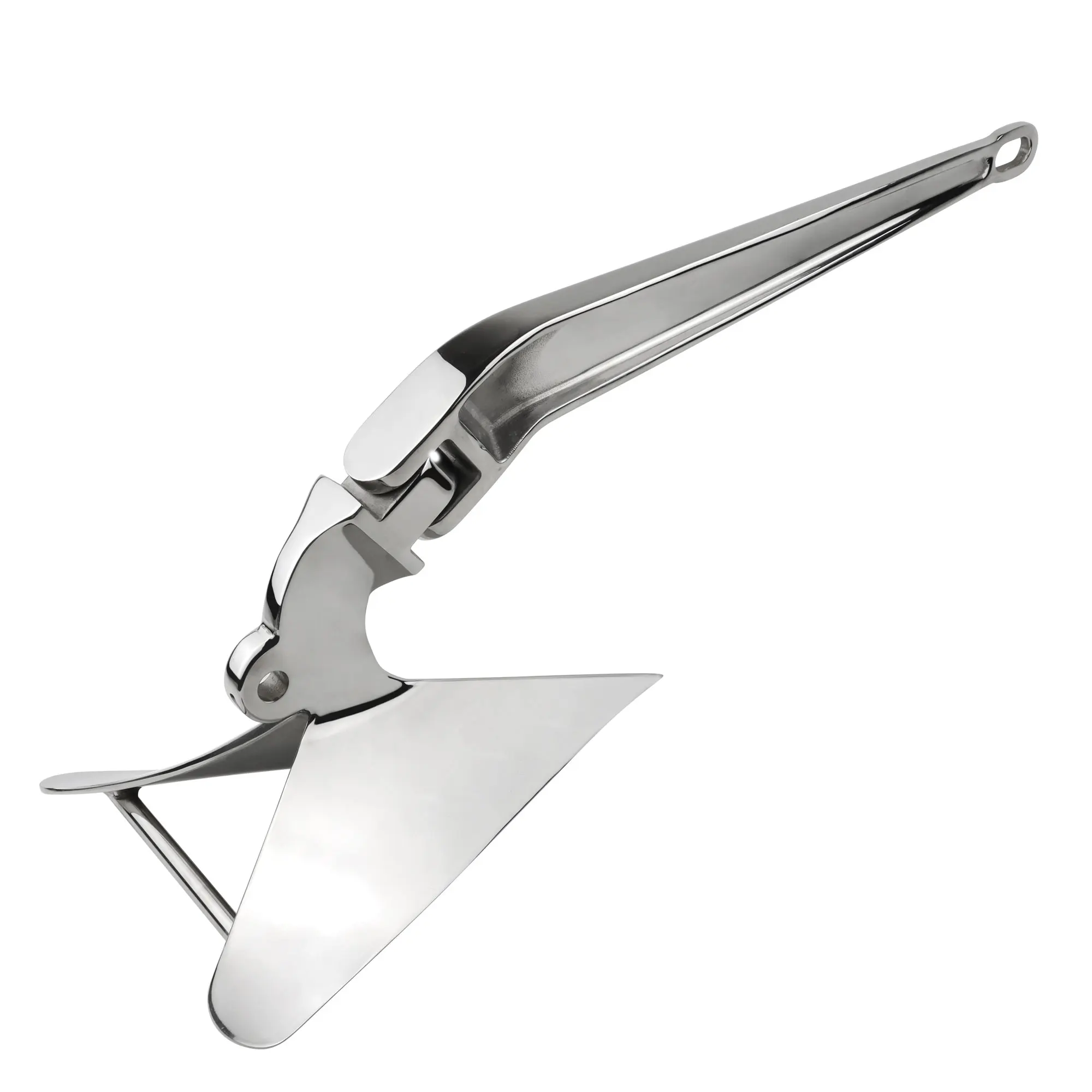 Boat Plough Anchor, Plow Wing Style, 316 Stainless Steel Mirror Polished, Marine Hardware, for Yacht Sailboat Docking Mooring