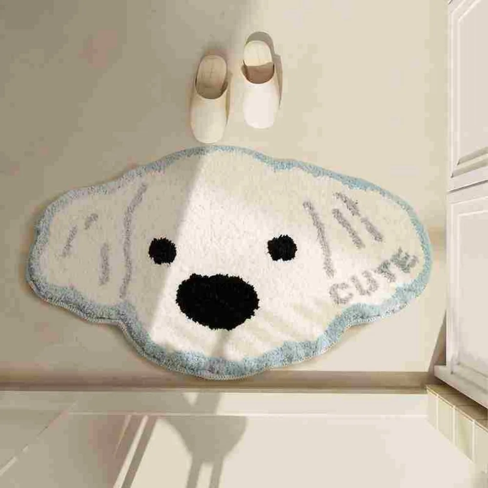 

VIKAMA Cute Toast Printed Strip Design Carpet Personalized Carpet, Anti slip Floor Mat, and Water Absorbent Home Decor