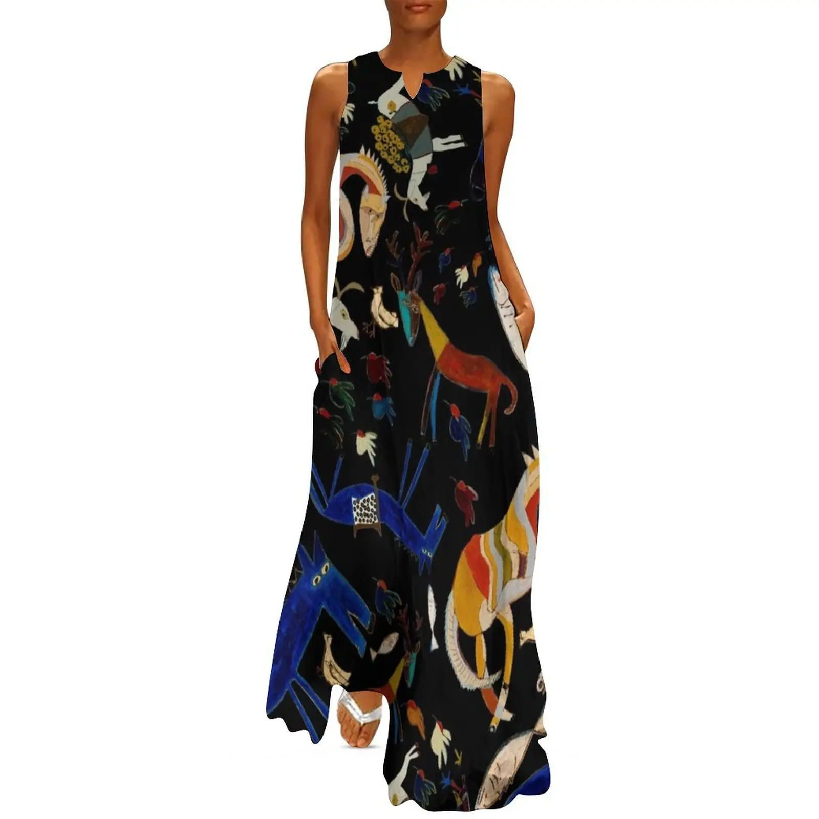 

Wild Folk Menagerie - Black Long Dress Women long dress elegant party dresses for women 2024