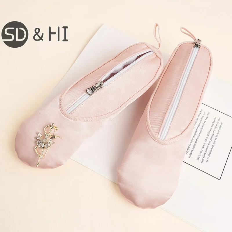 Ballet Shoes Creative Design Girl Heart Makeup Bag Female Stationery Storage Student Pencil Case