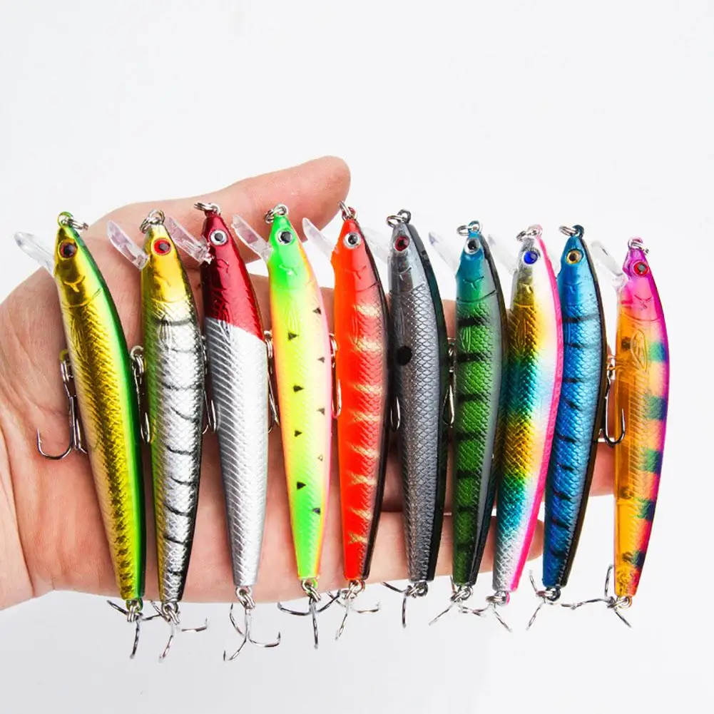 

10cm/7.5g Fishing Lures 3D Eyes Fishing Bait With 2 Hooks Fishing Gear Accessories Suitable For Freshwater Saltwater