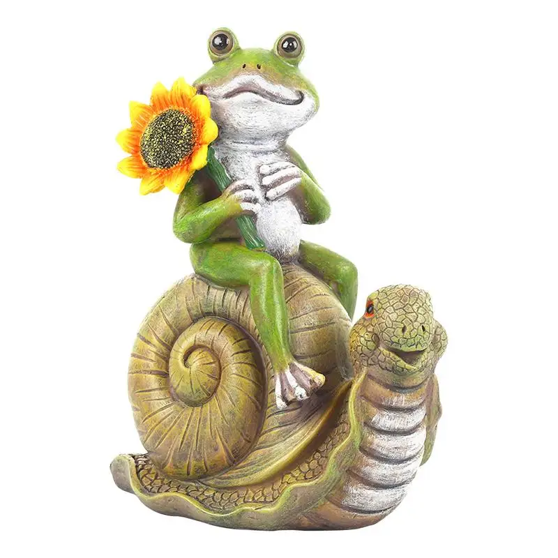 

Frog Outdoor Garden Statue Snail Art Statue 8.1 Inches Resin Cute Statue For Patio Lawn Yard Art Decoration Housewarming Garden