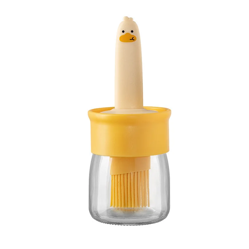 

LTT Silicone Glass Outdoor BBQ Camping Home Kitchen Oil Pot Brush Integrated Oil Pot