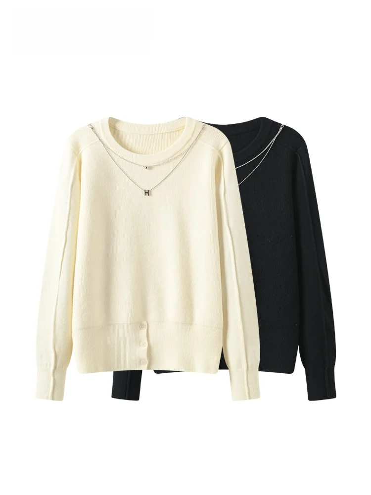 

Loose Long Sve round Ne Sweater for plus Size Women Autumn Winter New Sle Korean Faion Stand Fit Comfortable Top