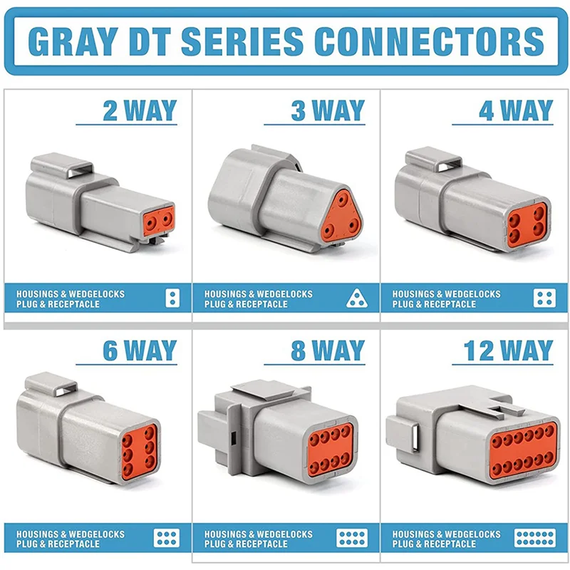

564PCS Deutsch DT Gray Connector Kit With 16 Solid Contacts In 2,3,4,6,8 And 12 Pin Configurations,Automotive Connectors