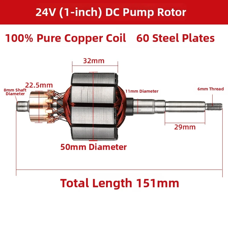 Pure Copper Winding As The Picture DC Submersible Pump Robust Coil Construction Excellent Conductivity For Garden Irrigation