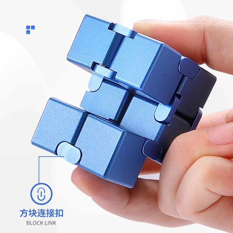 Metal Infinity Cube Stress Relief  Fidget Toy Portable Educational Toy Decompresses Relax Toy for Children Adults Birthday Gifts