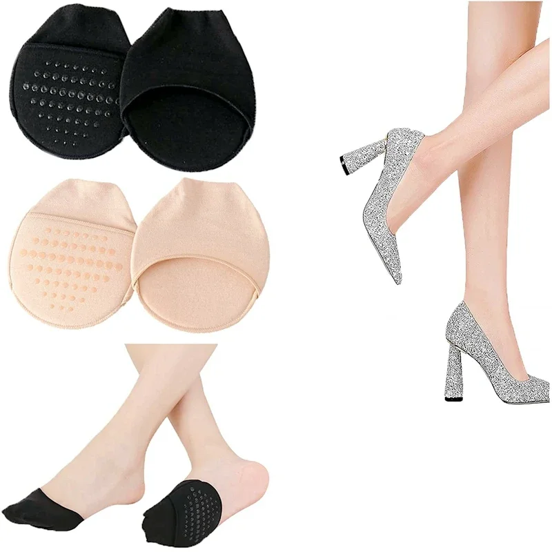 Forefoot Half Socks with Anti‑Slip Dots Soft Cushion Pads Reduce Forefoot Pressure Anti Rubbing Invisible Foot Cover for Women