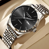 GUANQIN Luxury Men Mechanical Watch Genuine Movement Stainless Steel Case Dual Calendar Business Leisure 50M Waterproof Watches