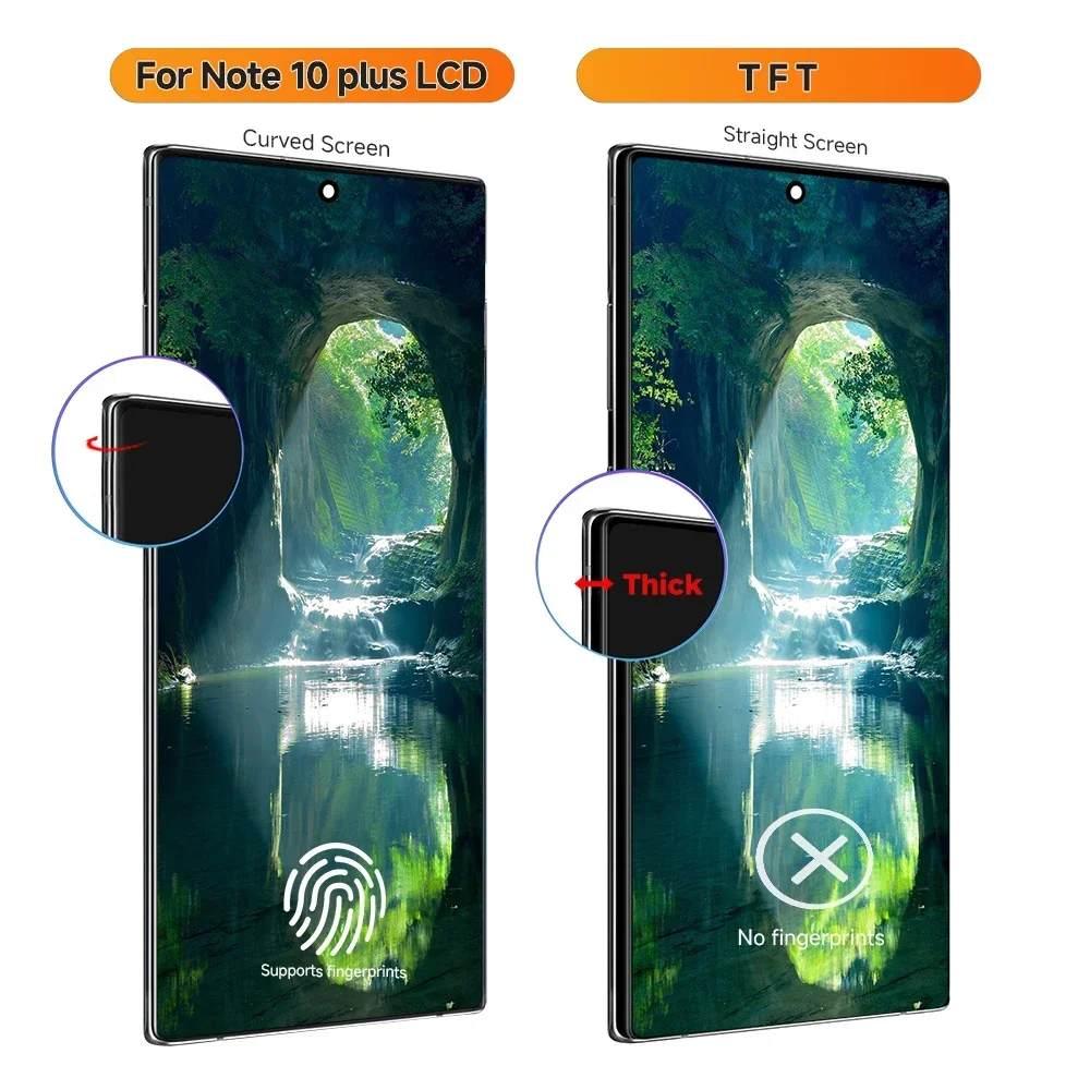 TFT For Samsung Galaxy Note10+ N975F N976F Lcd Display Digital Touch Screen with Frame for Samsung Galaxy Note 10 Plus 5G