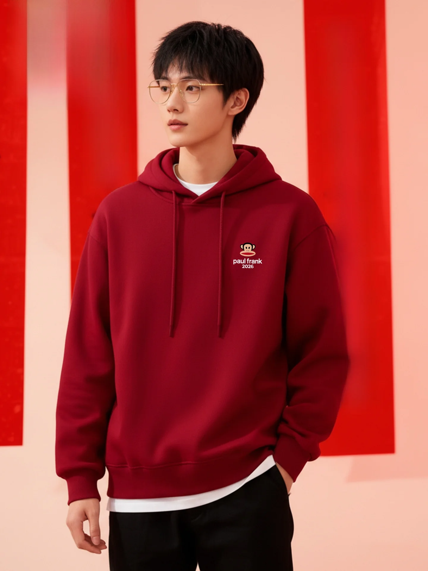 

Heavyweight Fce Hoodie Men's Winter Thiened Monkey Hat Sweatirt Warm Casual Streetwear for Couples