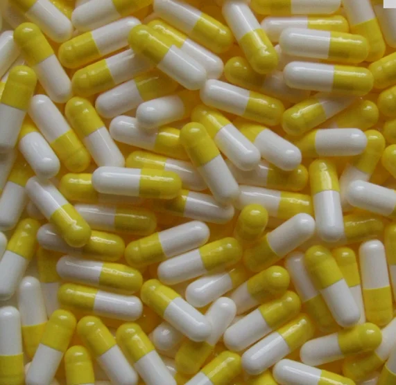 Yellow  white Size 00#0#1# Empty Capsules Gelatin  Capsules Hollow Hard Gelatin  Seperated Joined Capsules 1000pcs