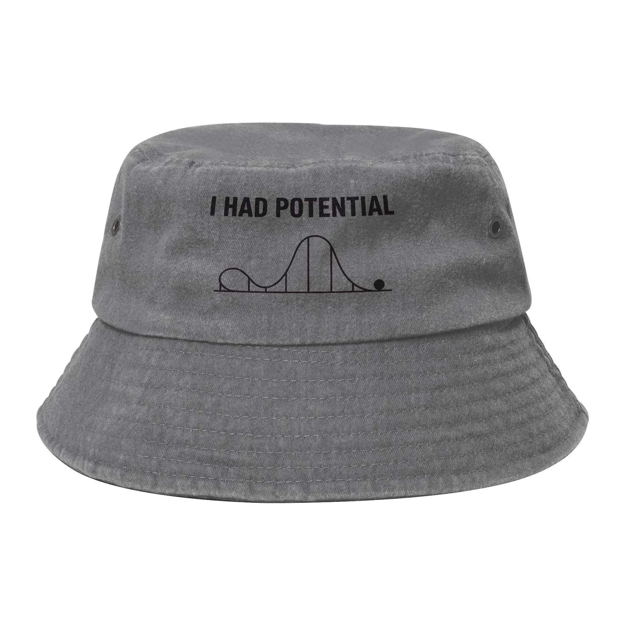 Trendy Sarcastic Meme I Had Potential Bucket Hat Unisex Project Hail Mary Distressed Denim Fisherman Hats Summer Headwear Bob