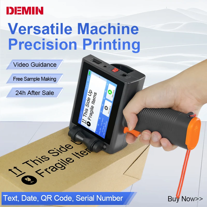 DEMIN T10 Handheld Inkjet Printer Production Date Two-Dimensional Code Logo Printer Packaging Bag Plastic Bottle Inkjet Printer