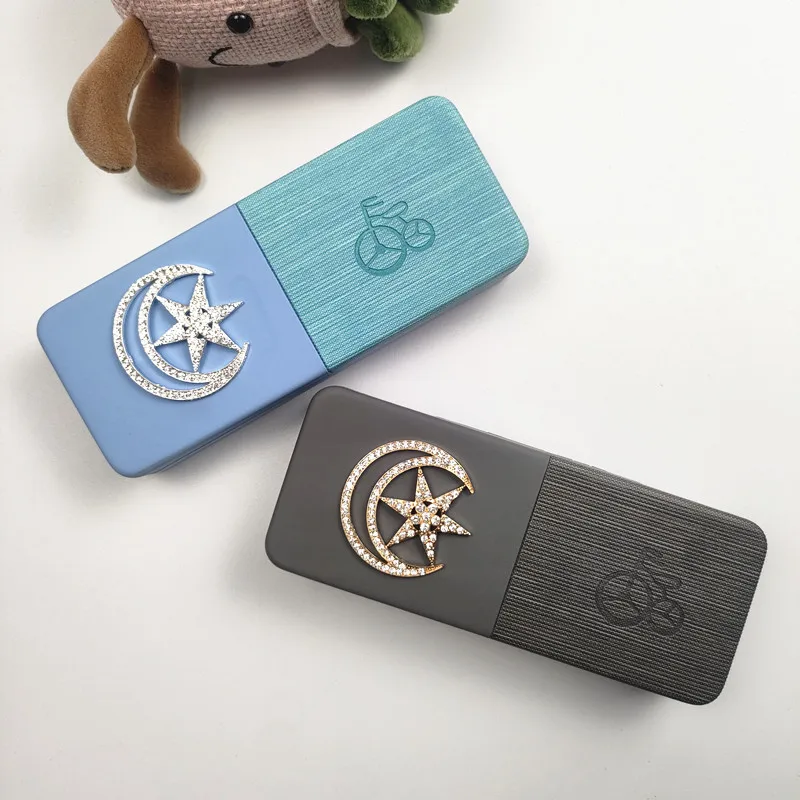 Diamonds Star Pattern Portable Glasses Box Set - Luxury Sunglasses Case Storage for Eye Wear Accessories Women's Gift B2