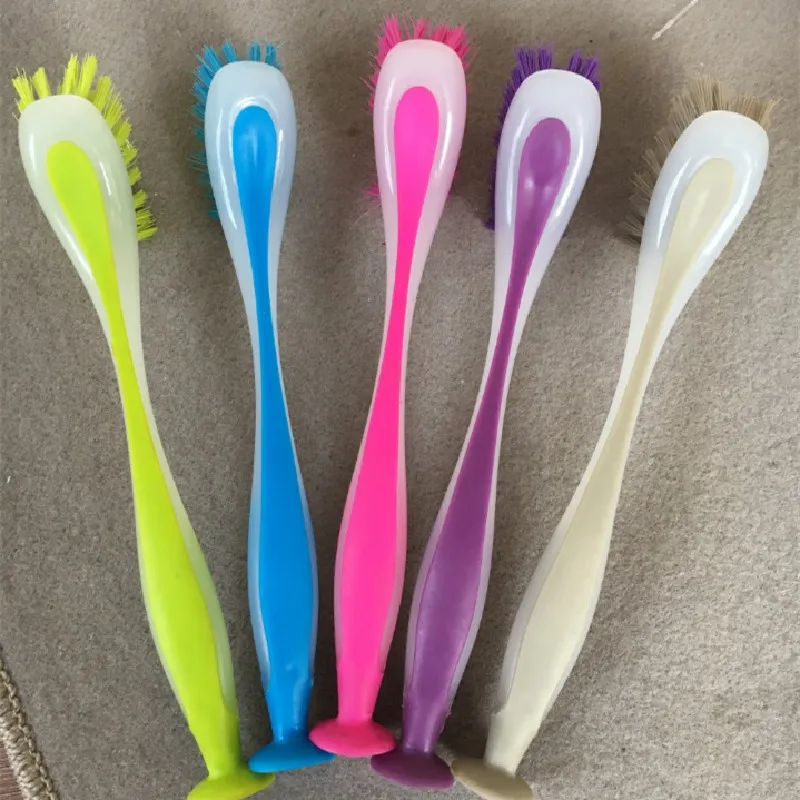 1pc Color Vertical Multifunctional Cleaning Brush Kitchen Dishwashing Brush Pot Brush Washing Brush Sink Cleaning Color Randomly